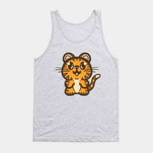 Cute Baby Tiger Cartoon Illustration Tank Top